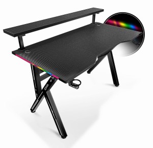 Biurko gamingowe z półką Cobra CRF4010RGB Black LED RGB 120 cm