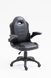 Fotel gamingowy dla dziecka Cobra JUNIOR PRO CRF-2306 BLACK (skórzany)