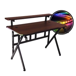 Biurko gamingowe z półką Cobra CRF4012RGB brązowy LED RGB 120 cm