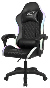 Fotel gamingowy LED RGB + BT głośniki Cobra WS8152 Black