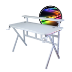 Biurko gamingowe z półką, Cobra CRF4011RGB White, LED RGB, 120 cm