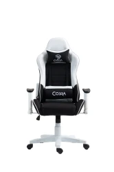 Fotel gamingowy dla dziecka Cobra REBEL CR202 biało-czarny