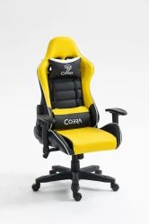 Fotel gamingowy dla dziecka Cobra REBEL CR201 żółto-czarny